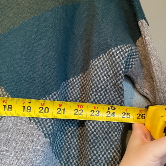 NWT Joseph A. Sz Large Women’s Green V-neck Oversized Sweater Argyle Block $78! - Picture 9 of 12